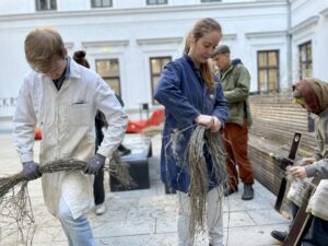 Vorbrechen mit den händen